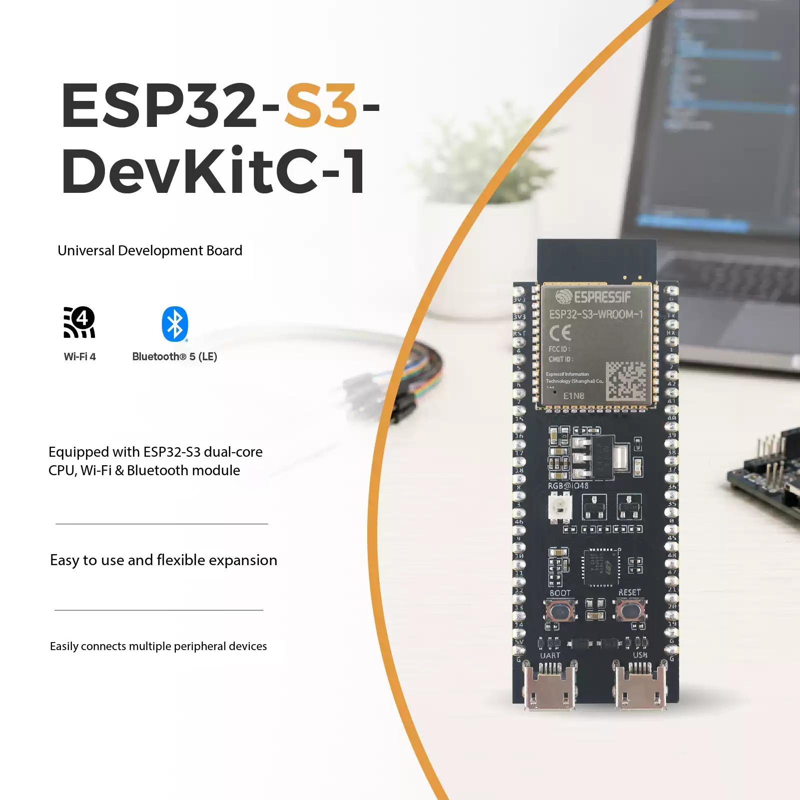Esp32 S3 Devkitc 1 - Carte de développement Espressif ESP32-S3-DevKitC-1 double