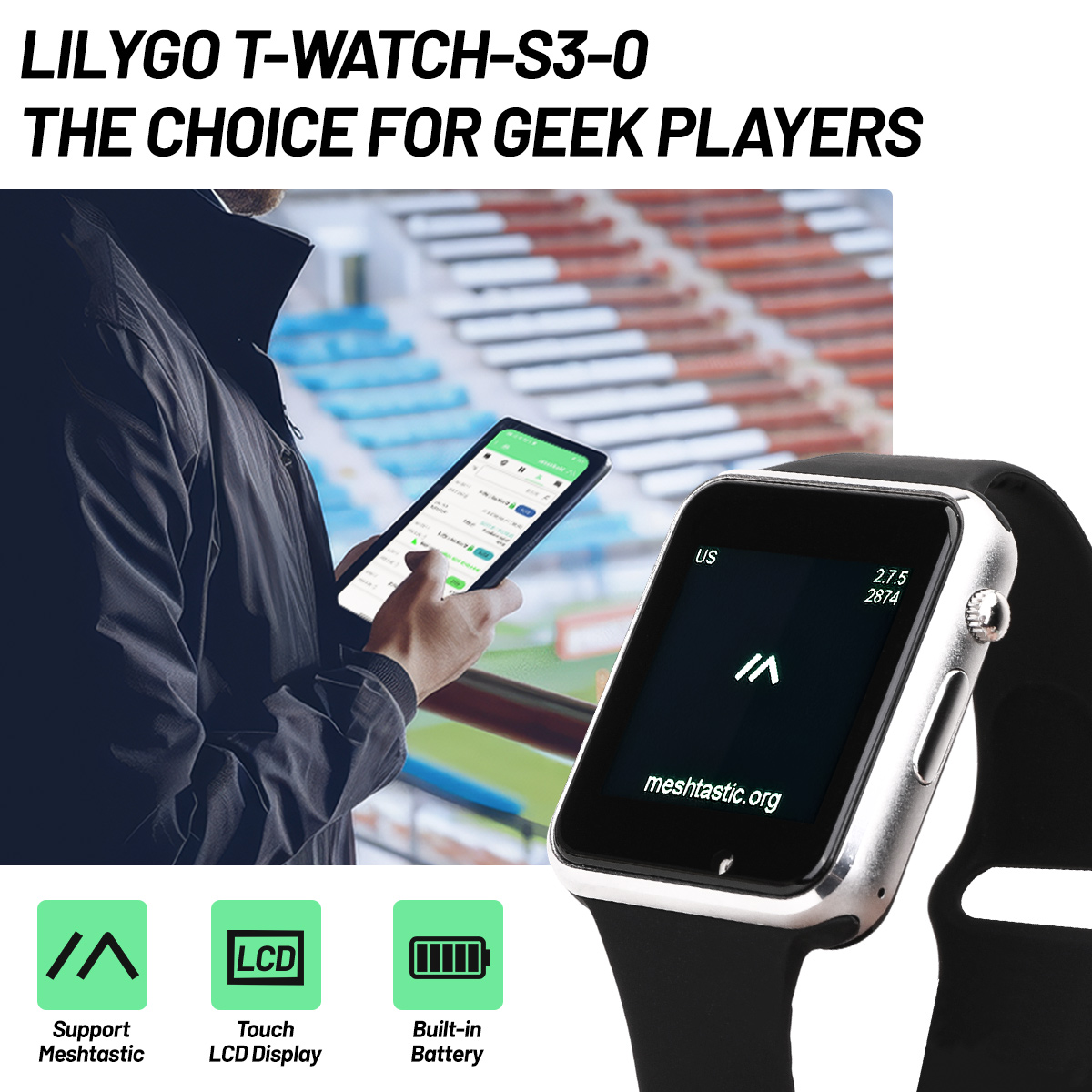 Ttgo T Watch - Carte de développement T-Watch-S3 ESP32-S3, montre